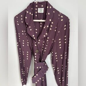 Vintage Laura Ashley Belted Polka Dot Dress 4